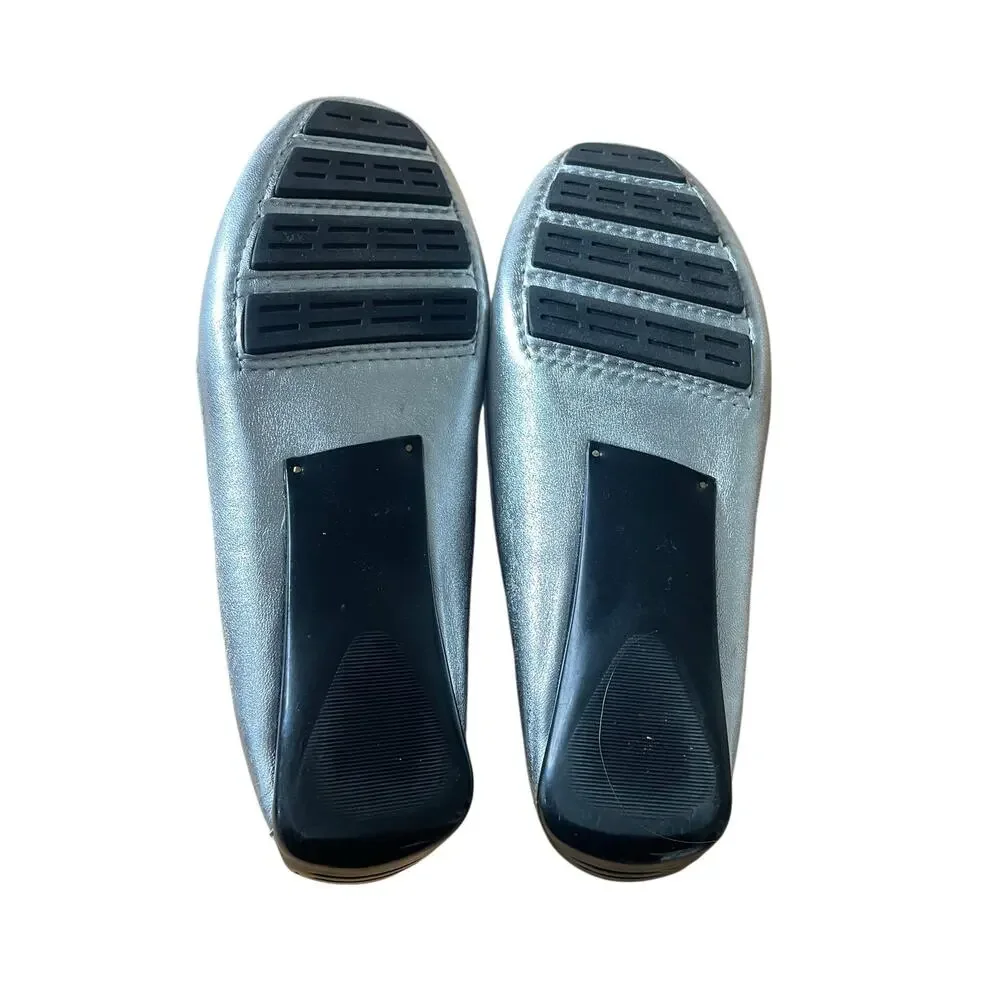 Robert Zur PETRA True Silver Woven Glove Leather Driving Loafer size 9